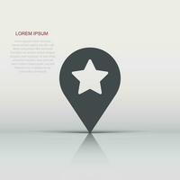 Map pin icon in flat style. gps navigation vector illustration on white isolated background. Locate position business concept.