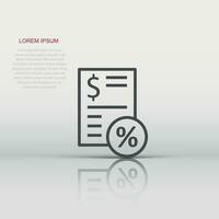 Tax payment icon in flat style. Budget invoice vector illustration on white isolated background. Calculate document business concept.