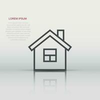 Building icon in flat style. Home vector illustration on white isolated background. House business concept.