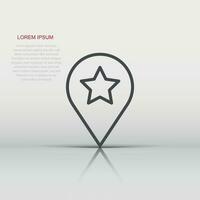 Map pin icon in flat style. gps navigation vector illustration on white isolated background. Locate position business concept.