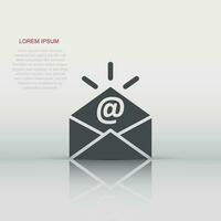 Email message icon in flat style. Mail document vector illustration on white isolated background. Message correspondence business concept.