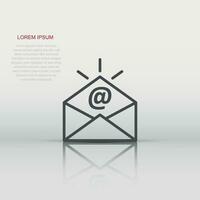 Email message icon in flat style. Mail document vector illustration on white isolated background. Message correspondence business concept.