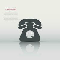 Mobile phone icon in flat style. Telephone talk vector illustration on white isolated background. Hotline contact business concept.