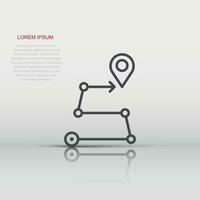 Map pin icon in flat style. gps navigation vector illustration on white isolated background. Locate position business concept.