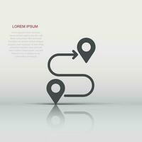 Map pin icon in flat style. gps navigation vector illustration on white isolated background. Locate position business concept.