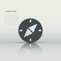 Compass icon in flat style. Navigation equipment vector illustration on white isolated background. Journey direction business concept.