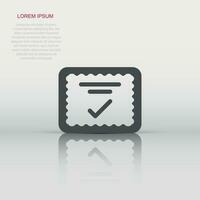 Approve certificate icon in flat style. Document check mark vector illustration on white isolated background. Approval choice business concept.