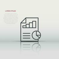 Financial statement icon in flat style. Document vector illustration on white isolated background. Report business concept.