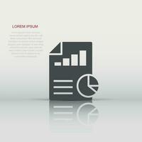 Financial statement icon in flat style. Document vector illustration on white isolated background. Report business concept.