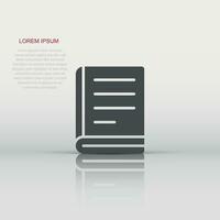 Document book icon in flat style. Paper sheet vector illustration on white background. Notepad document business concept.