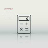 Calculator icon in flat style. Calculate vector illustration on white isolated background. Calculation business concept.