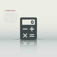 Calculator icon in flat style. Calculate vector illustration on white isolated background. Calculation business concept.