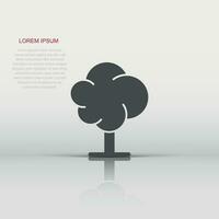 Tree icon in flat style. Forest vector illustration on white isolated background. Plant sign business concept.