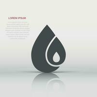 Water drop icon in flat style. Blob vector illustration on white isolated background. Raindrop sign business concept.