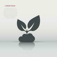 Leaf icon in flat style. Plant vector illustration on white isolated background. Flower sign business concept.