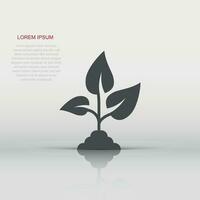 Leaf icon in flat style. Plant vector illustration on white isolated background. Flower sign business concept.