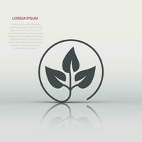 Leaf icon in flat style. Plant vector illustration on white isolated background. Flower sign business concept.