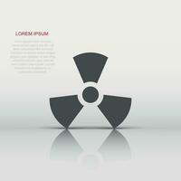 Nuclear radiation icon in flat style. Radioactivity vector illustration on white isolated background. Toxic sign business concept.