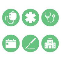 medical icons green color vector