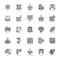 Futuristic Technology icon pack for your website, mobile, presentation, and logo design. Futuristic Technology icon glyph design. Vector graphics illustration and editable stroke.