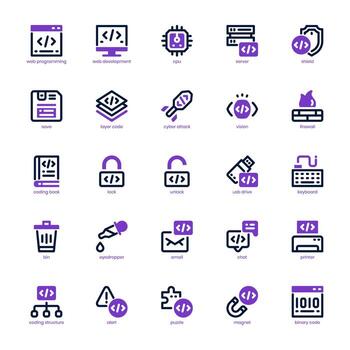 web programación icono paquete para tu sitio web, móvil, presentación, y logo diseño. web programación icono mezclado línea y sólido diseño. vector gráficos ilustración y editable ataque.