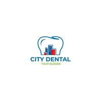 vector de diseño de logotipo dental de la ciudad