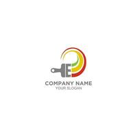 E Painting Logo Design Vector