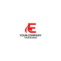 E Fire Logo Design Vector