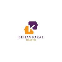 K Behavioral Health Logo Design Vector