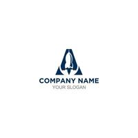 Rocket Triangle in letter A Logo Design Vector