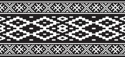 Vector  monochrome seamless Belarusian national ornament. Ethnic endless black border, Slavic peoples frame.