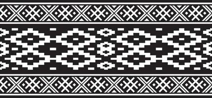 Vector  monochrome seamless Belarusian national ornament. Ethnic endless black border, Slavic peoples frame.