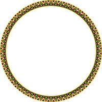 Vector round colored border ornament. Native American tribes framework, circle.