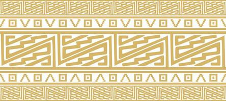 Vector seamless golden border ornament. Native American tribes framework