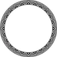 Vector monochrome round ornament of Native Americans, Aztecs. Circle border of the tribes of South and Central America.