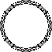 Vector monochrome round ornament of Native Americans, Aztecs. Circle border of the tribes of South and Central America.