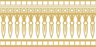 Vector golden seamless ornament of ancient Egypt. endless Border, frame in the pyramids.