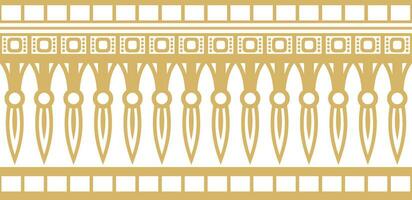 Vector golden seamless ornament of ancient Egypt. endless Border, frame in the pyramids.