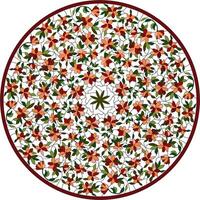 Vector illustration for a stained glass window with a floral motif. Pattern for a stained-glass window from a contour and fragments for a round ceiling or window.
