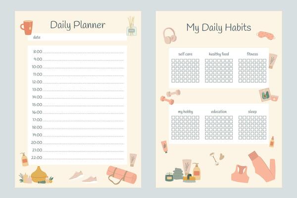 Self Care Planner Vector Art Icons And Graphics For Free Download Self Care Planner Vector Art Icons And Graphics For Free Download