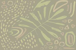 Abstract Contemporary Dry Brush Beige Print vector