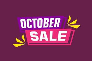 October Sale labels banners design. Festive template can be used for invitation cards, flyers, posters. vector