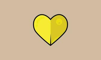 corazón vector de amarillo color aislado