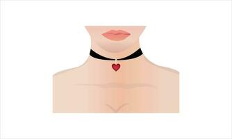 Lady With Beautiful Heart pendant choker necklace vector