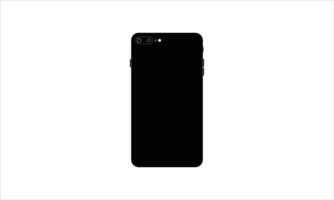 black mobile phone back isolated on white background vector