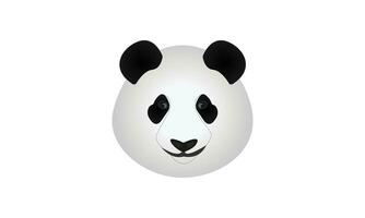 panda face closeup vector isolated on white background