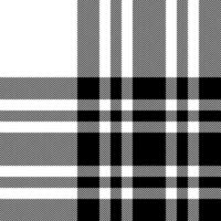 Plaid check pattern in black and white. Seamless fabric texture. Tartan textile print. vector