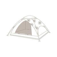 A tent. Drawn elements for camping and hiking. Wilderness survival, travel, hiking, outdoor recreation, tourism. vector