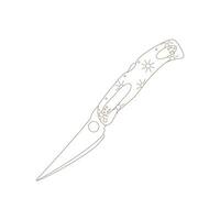 A folding knife. Drawn elements for camping and hiking. Wilderness survival, travel, hiking, outdoor recreation, tourism. vector