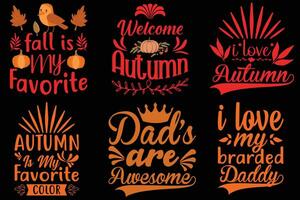 Autumn Fall T shirt Design Bundle vector